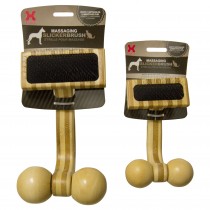 Hugs Pet Products Massaging Pet Slicker Brush Large Brown 7.5" x 4.25" x 3.5" - HUG-50007