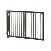 Richell Expandable Walk-Thru Pet Gate Coffee Bean 31.5" - 47.2" x 2" x 32.3" - R94182